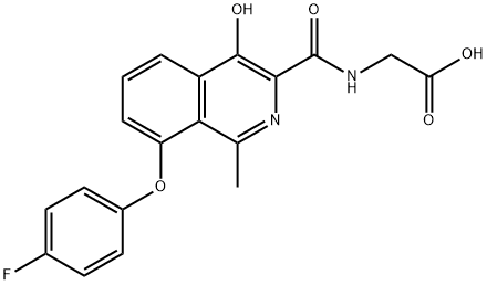 Glycine,  N-[[8-(4-fluorophenoxy)-4-hydroxy-1-methyl-3-isoquinolinyl]carbonyl]- Struktur