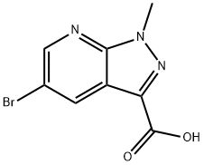 5-broMo-1-Methyl-1H-pyrazolo[3,4-b]pyridine-3-carboxylic acid Struktur