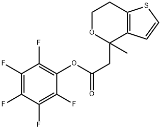 Pentafluorophenyl (4-methyl-6,7-dihydro-4H-thieno[3,2-c]pyran-4-yl)acetate Struktur