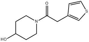 1-(4-Hydroxy-piperidin-1-yl)-2-thiophen-3-yl-ethanone, 98+% C11H15NO2S, MW: 225.31 Struktur