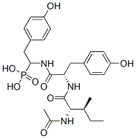 1-(N-(N-acetylisoleucyl)-tyrosyl)amino-2-(4-hydroxyphenyl)ethylphosphonic acid Struktur