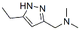 1H-Pyrazole-3-methanamine,  5-ethyl-N,N-dimethyl- Struktur