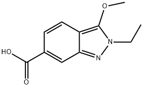 2H-Indazole-6-carboxylic acid, 2-ethyl-3-Methoxy- Struktur