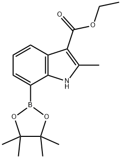 ETHYL 2-METHYL-7-(4,4,5,5-TETRAMETHYL-1,3,2-DIOXABOROLAN-2-YL)-1H-INDOLE-3-CARBOXYLATE Struktur