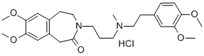 3-[3-[[2-(3,4-DIMETHOXYPHENYL)ETHYL]METHYLAMINO]PROPYL]-1,3,4,5-TETRAHYDRO-7,8-DIMETHOXY-2H-3-BENZAZEPIN-2-ONE HYDROCHLORIDE Struktur