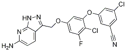 Benzonitrile, 3-[5-[(6-aMino-1H-pyrazolo[3,4-b]pyridin-3-yl)Methoxy]-2-chloro-3-fluorophenoxy]-5-chloro- Struktur