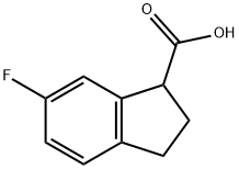 2,3-DIHYDRO-6-FLUORO-1H-INDENE-1-CARBOXYLIC ACID Struktur