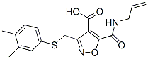 4-Isoxazolecarboxylic  acid,  3-[[(3,4-dimethylphenyl)thio]methyl]-5-[(2-propen-1-ylamino)carbonyl]- Struktur