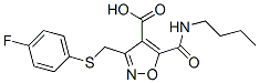 4-Isoxazolecarboxylic  acid,  5-[(butylamino)carbonyl]-3-[[(4-fluorophenyl)thio]methyl]- Struktur