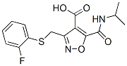 4-Isoxazolecarboxylic  acid,  3-[[(2-fluorophenyl)thio]methyl]-5-[[(1-methylethyl)amino]carbonyl]- Struktur