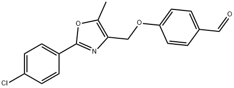 4-{[2-(4-chlorophenyl)-5-methyl-1,3-oxazol-4-yl]methoxy}benzaldehyde Struktur