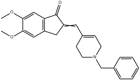 (E)-2-((1-benzyl-1,2,3,6-tetrahydropyridin-4-yl)Methylene)-5,6-diMethoxy-2,3-dihydro-1H-inden-1-one Struktur