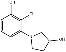 3-Pyrrolidinol, 1-(2-chloro-3-hydroxyphenyl)- Struktur