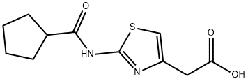 {2-[(cyclopentylcarbonyl)amino]-1,3-thiazol-4-yl}acetic acid Struktur