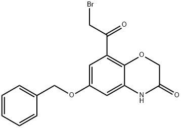 6-(benzyloxy)-8-(2-broMoacetyl)-2H-benzo[b][1,4]oxazin-3(4H)-one Struktur