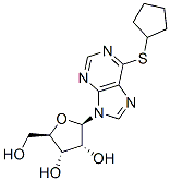 9H-Purine, 6-(cyclopentylthio)-9-(.beta.-D-ribofuranosyl)- Struktur