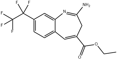 Ethyl 2-amino-8-(perfluoroethyl)-3H-benzo[b]azepine-4-carboxylate Struktur