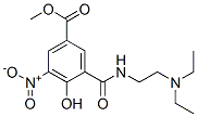 methyl 3-(2-diethylaminoethylcarbamoyl)-4-hydroxy-5-nitro-benzoate Struktur