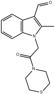 1H-INDOLE-3-CARBOXALDEHYDE, 2-METHYL-1-[2-OXO-2-(4-THIOMORPHOLINYL)ETHYL]- Struktur