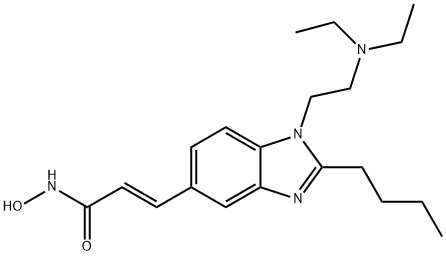 (2E)-3-[2-丁基-1-[2-(二乙基氨基)乙基]-1H-苯并咪唑-5-基]-N-羥基丙烯酰胺, 929016-96-6, 結(jié)構(gòu)式