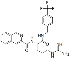 3-Isoquinolinecarboxamide,  N-[(1S)-4-[(aminoiminomethyl)amino]-1-[[[[4-(trifluoromethyl)phenyl]methyl]amino]carbonyl]butyl]- Struktur