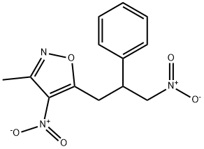 Isoxazole,  3-methyl-4-nitro-5-(3-nitro-2-phenylpropyl)- Struktur