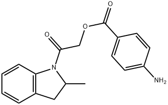 [2-(2-methyl-2,3-dihydroindol-1-yl)-2-oxo-ethyl] 4-aminobenzoate Struktur