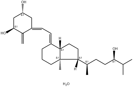 (1R,3S)-5-[2-[(1R,3aR,7aS)-1-[(2R,5S)-5-hydroxy-6-methyl-heptan-2-yl]-7a-methyl-2,3,3a,5,6,7-hexahydro-1H-inden-4-ylidene]ethylidene]-4-methylidene-cyclohexane-1,3-diol Struktur