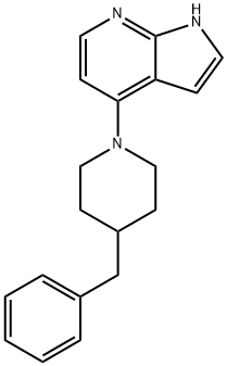 1H-Pyrrolo[2,3-b]pyridine, 4-[4-(phenylmethyl)-1-piperidinyl]- Struktur