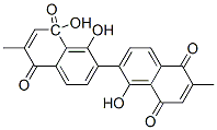 1,1',8'-Trihydroxy-6,6'-dimethyl-2,2'-binaphthalene-5,8-dione Struktur