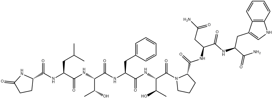 glutamyl-leucyl-threonyl-phenylalanyl-threonyl-prolyl-asparaginyl-tryptophanamide Struktur