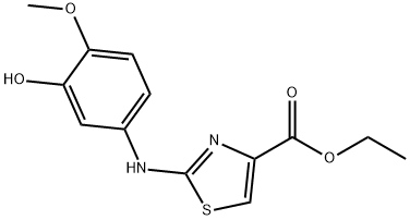 ETHYL 2-(3-HYDROXY-4-METHOXYPHENYLAMINO)THIAZOLE-4-CARBOXYLATE Struktur