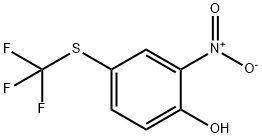 2-Nitro-4-[(trifluoromethyl)sulphanyl]phenol, 4-Hydroxy-3-nitrophenyl trifluoromethyl sulphide Struktur