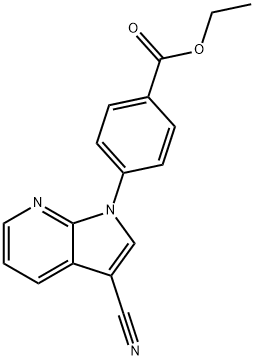 Benzoic acid, 4-(3-cyano-1H-pyrrolo[2,3-b]pyridin-1-yl)-, ethyl ester Struktur