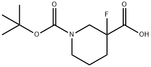 3-Fluoro-1,3-piperidinedicarboxylic acid 1-tert-butyl ester Struktur