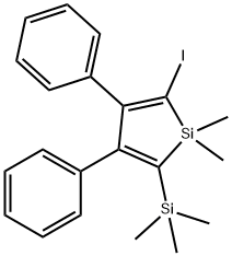 2-IODO-1,1-DIMETHYL-3,4-DIPHENYL-5-TRIMETHYLSILANYL-1H-SILOLE Struktur