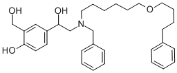 4-Hydroxy-alpha1-[[[6-(4-phenylbutoxy)hexyl](phenylmethyl)amino]methyl]-1,3-benzenedimethanol Struktur