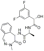 (alphaS)-N-[(1S)-2-[[(5S)-4,5-Dihydro-3-methyl-4-oxo-3H-2,3-benzodiazepin-5-yl]amino]-1-methyl-2-oxoethyl]-3,5-difluoro-alpha-hydroxybenzeneacetamide Struktur