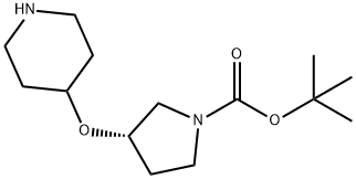 tert-butyl (3S)-3-(piperidin-4-yloxy)pyrrolidine-1-carboxylate Struktur