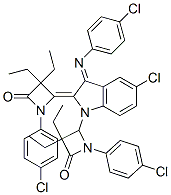 (Z)-4-((E)-5-CHLORO-1-(1-(4-CHLOROPHENYL)-3,3-DIETHYL-4-OXOAZETIDIN-2-YL)-3-(4-CHLOROPHENYLIMINO)INDOLIN-2-YLIDENE)-1-(4-CHLOROPHENYL)-3,3-DIETHYLAZETIDIN-2-ONE Struktur