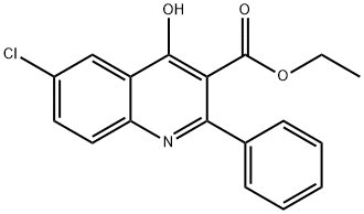 3-Quinolinecarboxylic acid, 6-chloro-4-hydroxy-2-phenyl-, ethyl ester Struktur