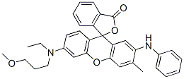 2'-Anilino-6'-[N-ethyl-N-(3-methoxypropyl)amino]-3'-methylspiro[phthalide-3,9'-[9H]xanthene] Struktur