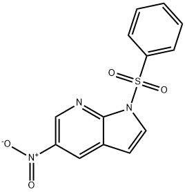 1H-Pyrrolo[2,3-b]pyridine, 5-nitro-1-(phenylsulfonyl)- Struktur