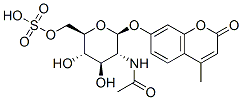 4-methylumbelliferyl-6-sulfo-2-acetamido-2-deoxy-beta-glucopyranoside Struktur