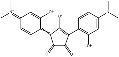 3-(4-Dimethylamino-2-hydroxy-phenyl)-5-(4-dimethylimmonium-2-hydroxy-cyclohexa-2,5-dien-1-ylidene)--1,2-dioxo-cyclopenten-4-olate Struktur