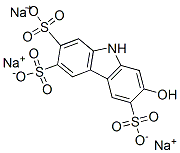 7-hydroxy-9H-carbazole-2,3,6-trisulphonic acid, sodium salt Struktur