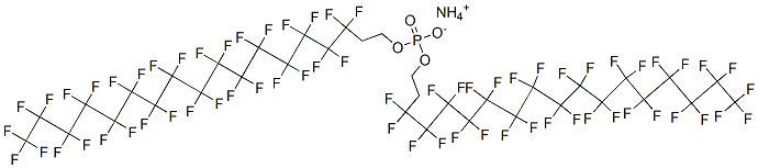 ammonium bis[3,3,4,4,5,5,6,6,7,7,8,8,9,9,10,10,11,11,12,12,13,13,14,14,15,15,16,16,17,17,18,18,18-tritriacontafluorooctadecyl] phosphate Struktur