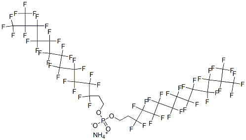 ammonium bis(3,3,4,4,5,5,6,6,7,7,8,8,9,9,10,10,11,11,12,12,13,14,14,14-tetracosafluoro-13-(trifluoromethyl)tetradecyl) phosphate Struktur