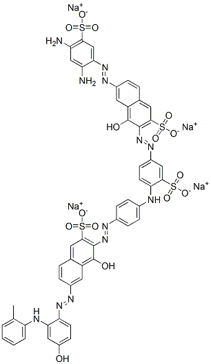 2-Naphthalenesulfonic acid, 6-[(2,4-diamino-5-sulfophenyl)azo]-4-hydroxy-3-[[4-[[4-[[1-hydroxy-7-[[4-hydroxy-2-[(2-methylphenyl)amino]phenyl]azo]-3-sulfo-2-naphthalenyl]azo]phenyl]amino]-3-sulfophenyl]azo]-, tetrasodium salt Struktur