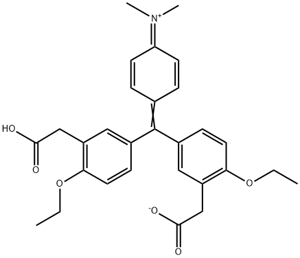 [4-[bis[3-(carboxymethyl)-4-ethoxyphenyl]methylene]-2,5-cyclohexadien-1-ylidene]dimethylammonium Struktur